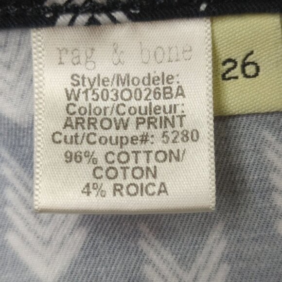 Rag & Bone for Barneys Black/Grey Arrow Print Legging, Women's 26 - Picture 7 of 12